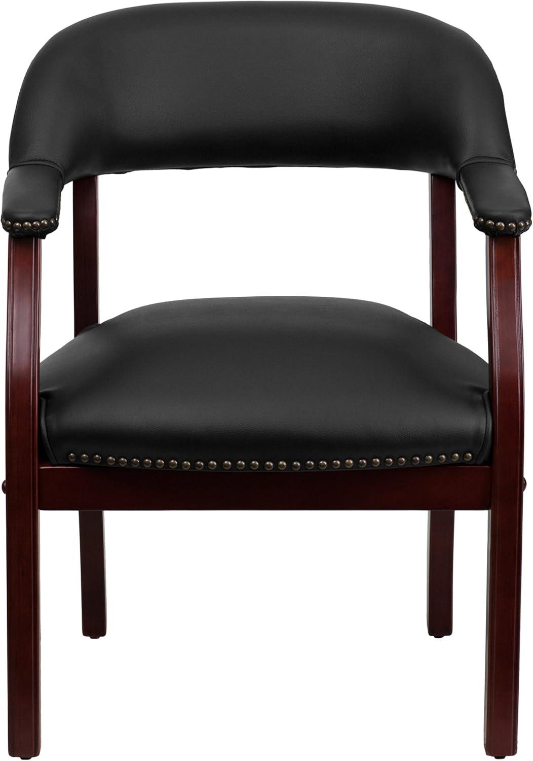 Flash Furniture Diamond Black Vinyl Luxurious Conference Chair with Accent Nail Trim