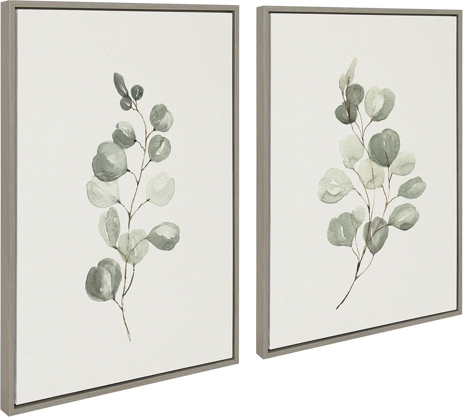 Eucalyptus Greenery Framed Canvas Wall Art Set