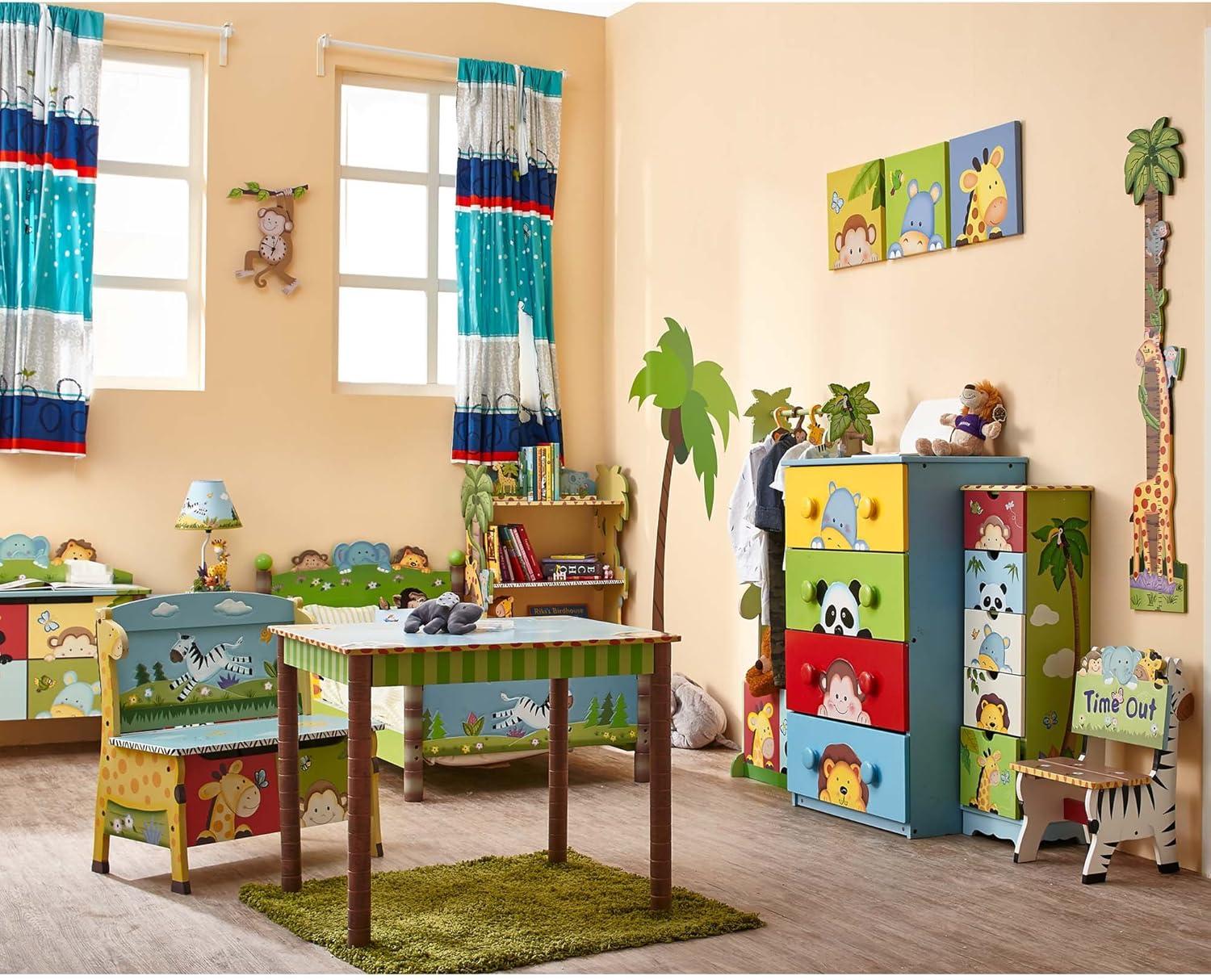 Fantasy Fields by Teamson Kids Sunny Safari  3-Tier Toy Storage Bookshelf & Drawer