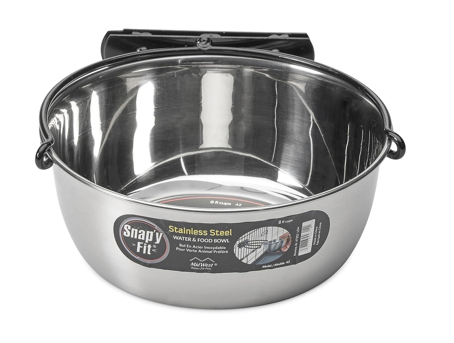 Midwest Homes For Pets MidWest Homes for Pets Snap'y Fit Stainless Steel Food Bowl / Pet Bowl