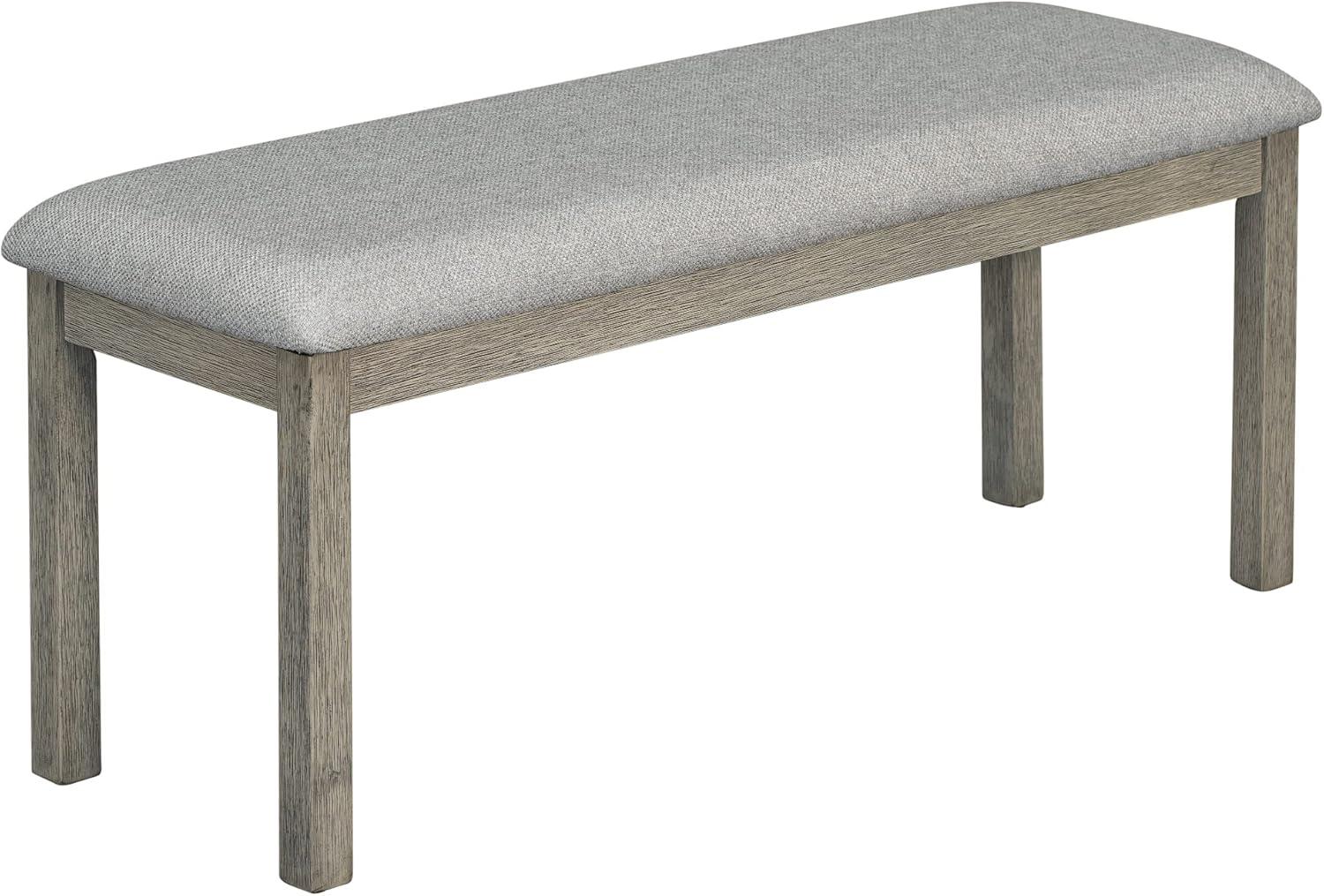 Bellemave Dining Table Set for 6, Rectangular Dining Table with Upholstered Chairs and Bench, 6-Piece Table Set for Dining Room and Kitchen, Retro Dining Room Table Set with Bench, 4 Chairs