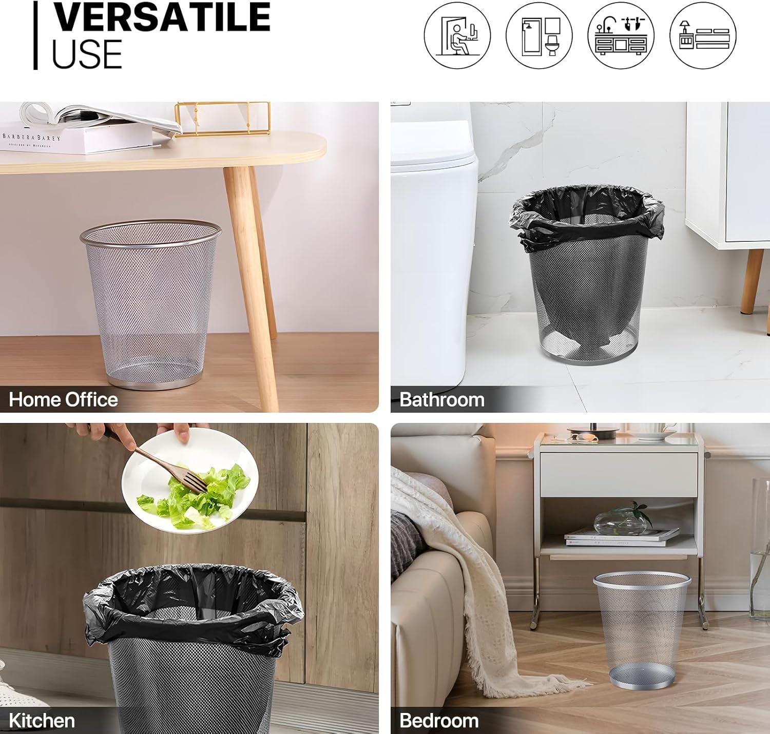 MoNiBloom 5 Gallon Mesh Trash Cans Wastebaskets Waste Basket Recycling Garbage Container Bin for Home Office (Set of 2)