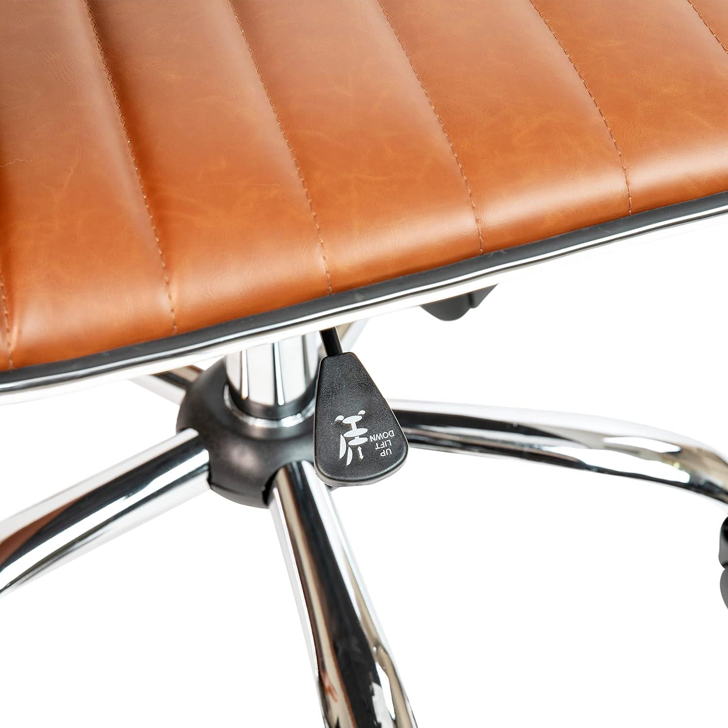 Flash Furniture Merchiston Low-Back Modern Ribbed Upholstered Vinyl Swivel Desk Chair by Flash Furniture