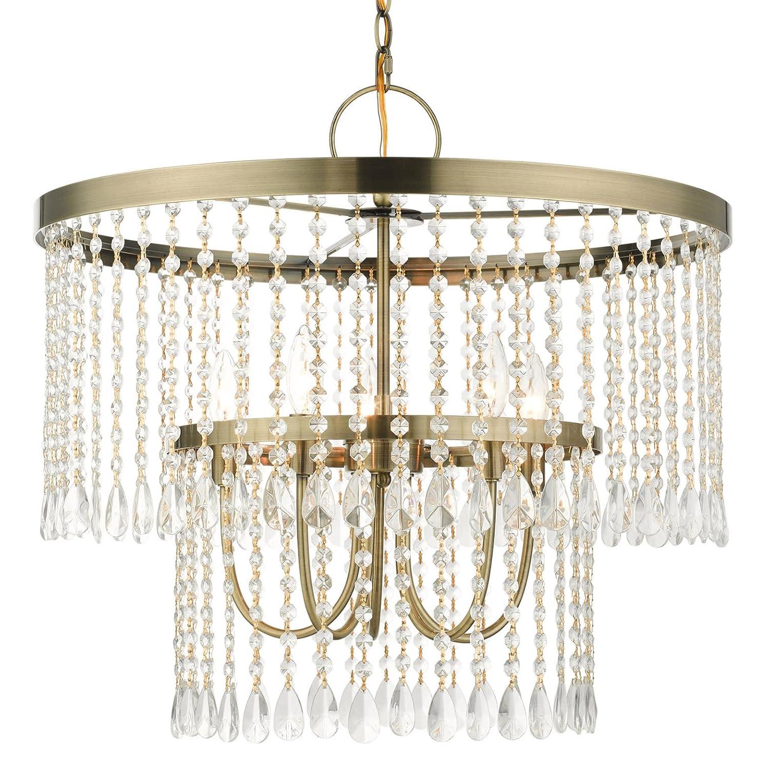 Livex Lighting Elizabeth 5 - Light Pendant in  Antique Brass