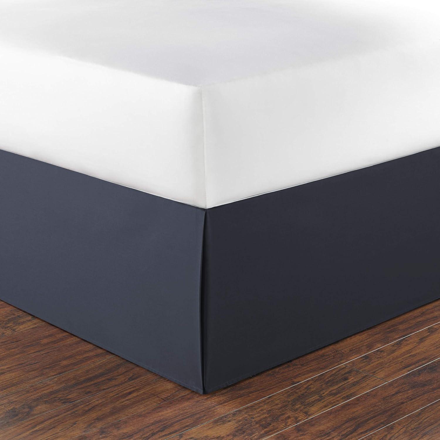 Nautica Solid Bedskirt 100% Cotton Fitted 15" Bed Skirt