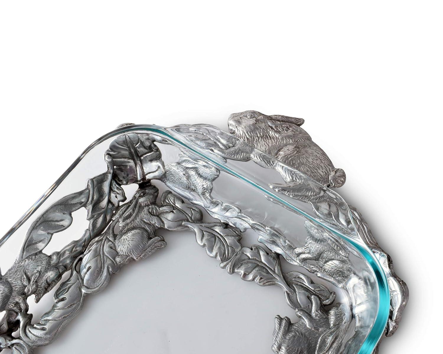 Silver Bunny Aluminum and Glass 3-Quart Casserole Dish