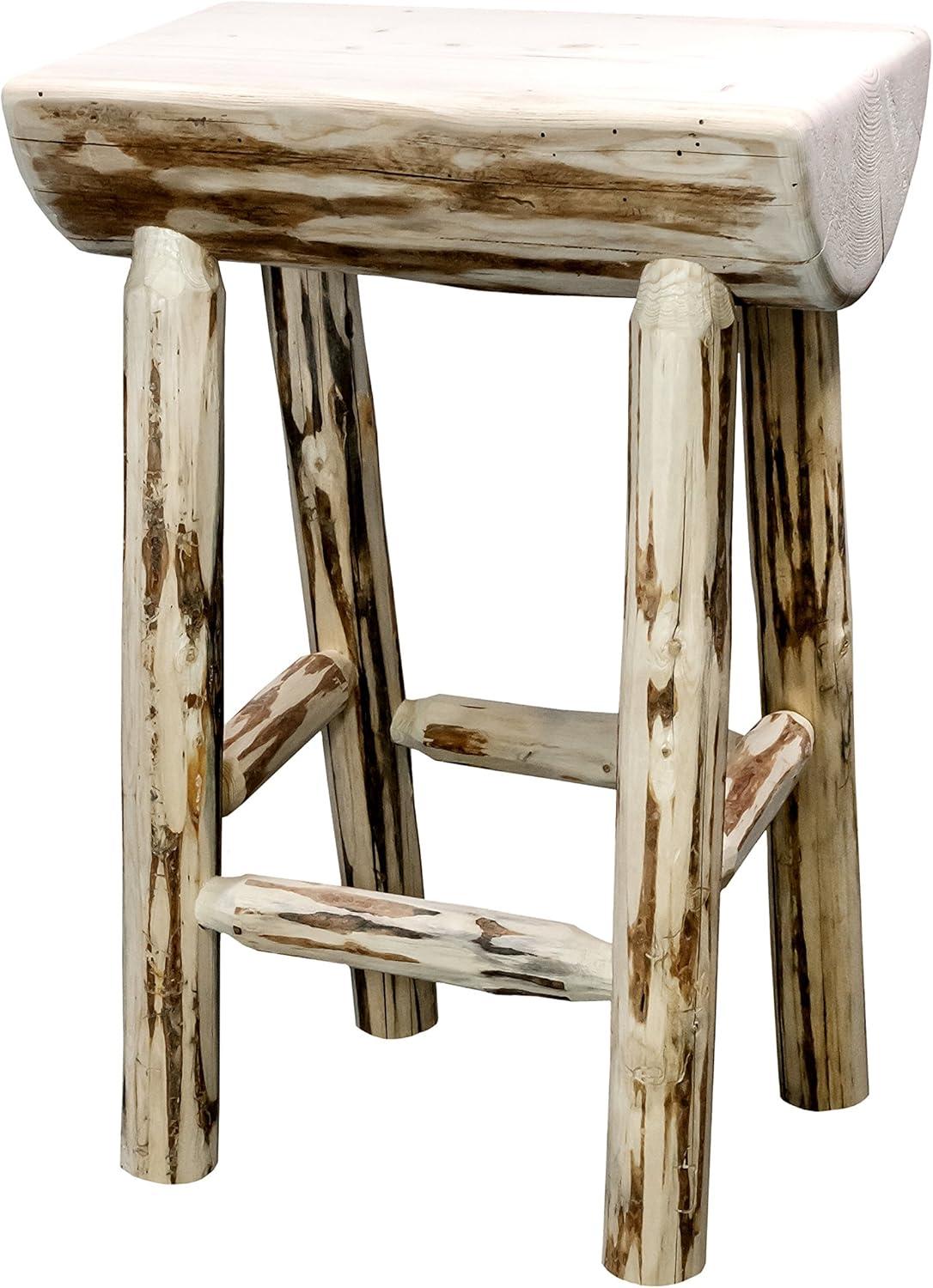 Montana Collection Counter Height Half Log Barstool, Ready to Finish