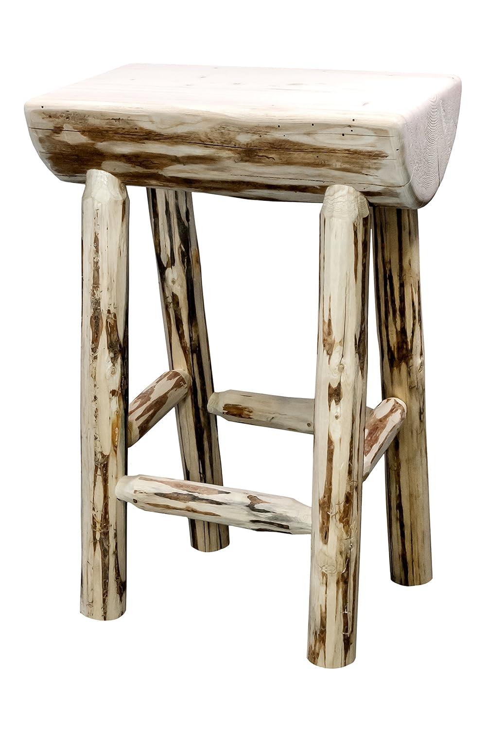 Montana Collection Counter Height Half Log Barstool, Ready to Finish