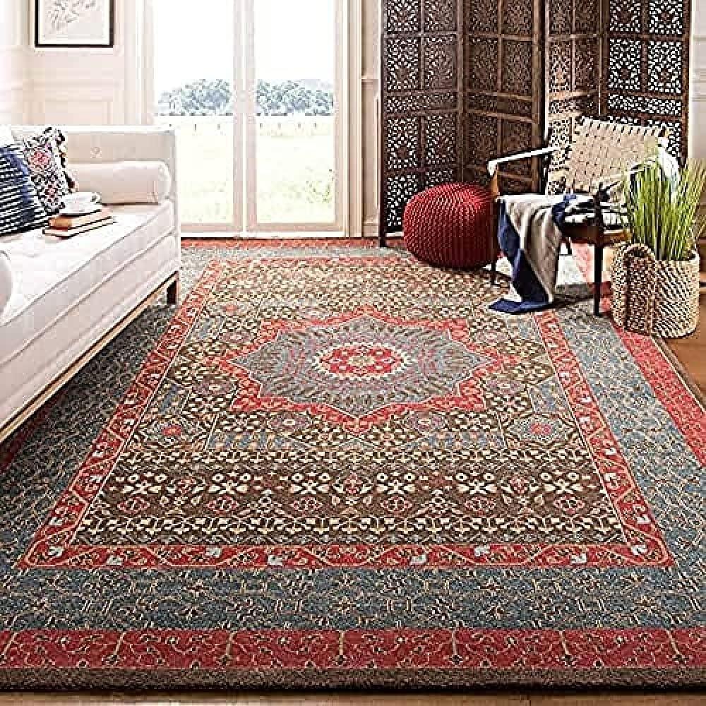 Mahal MAH620 Power Loomed Indoor Area Rug - Navy/Red - 8'x11' - Safavieh.