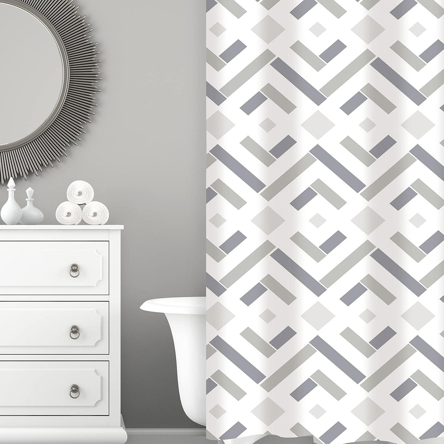 Bath Bliss Geometric Shower Curtain