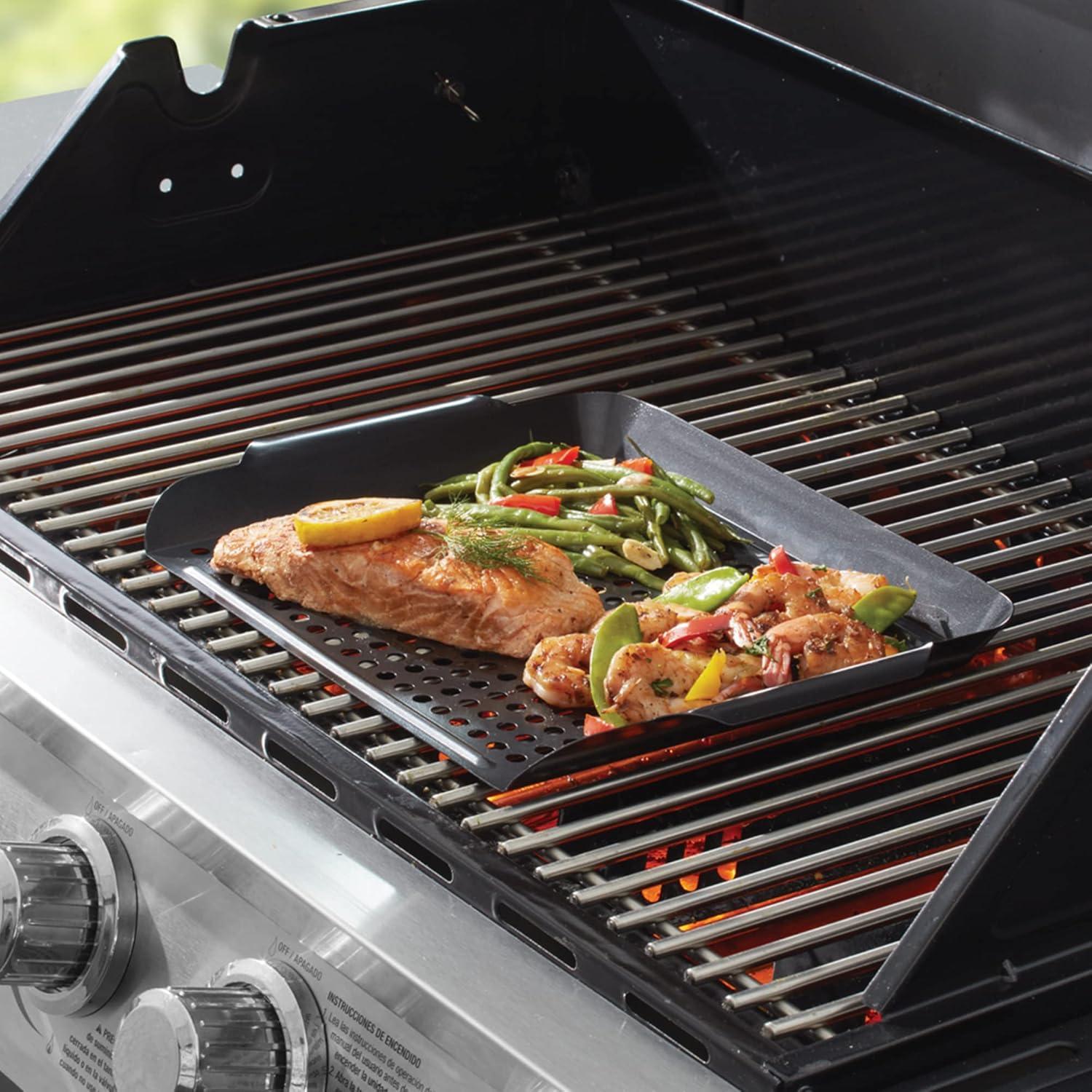 Black Non-Stick Deep Grill Topper with Handles