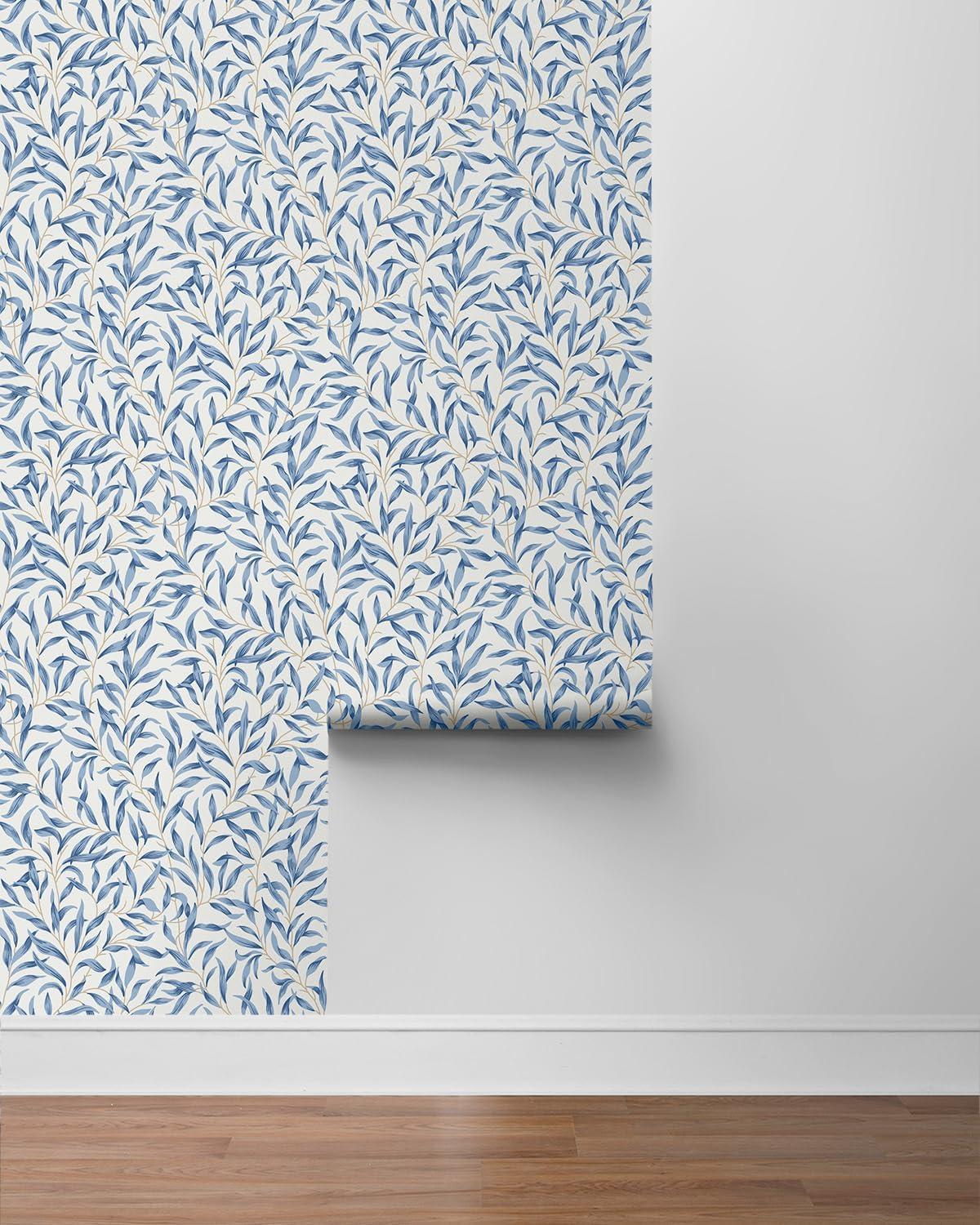 Blue Lake Botanical Peel and Stick Vinyl Wallpaper