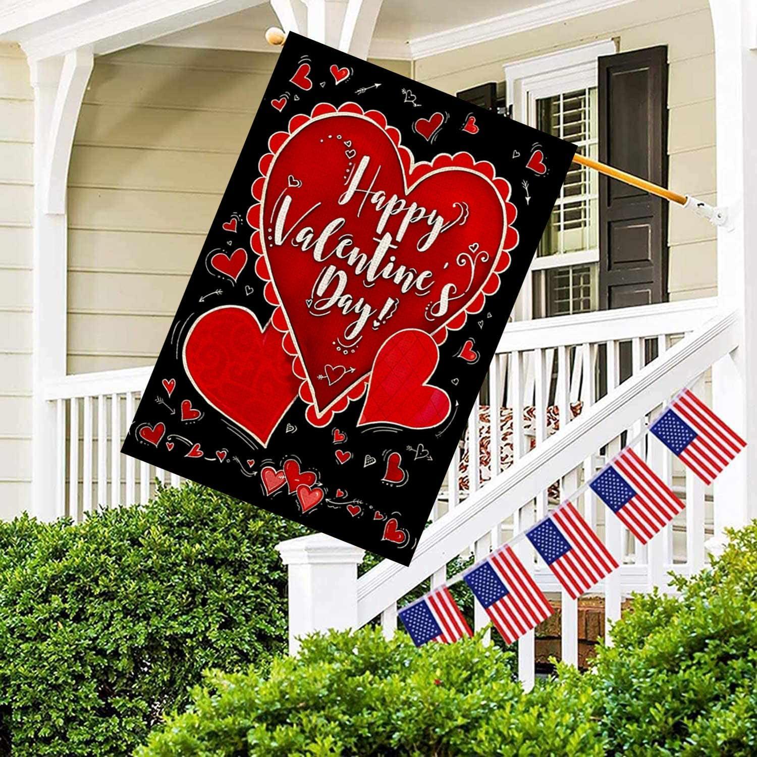 Happy Valentine's Day Double Sided House Flag 40" x 28" Briarwood Lane