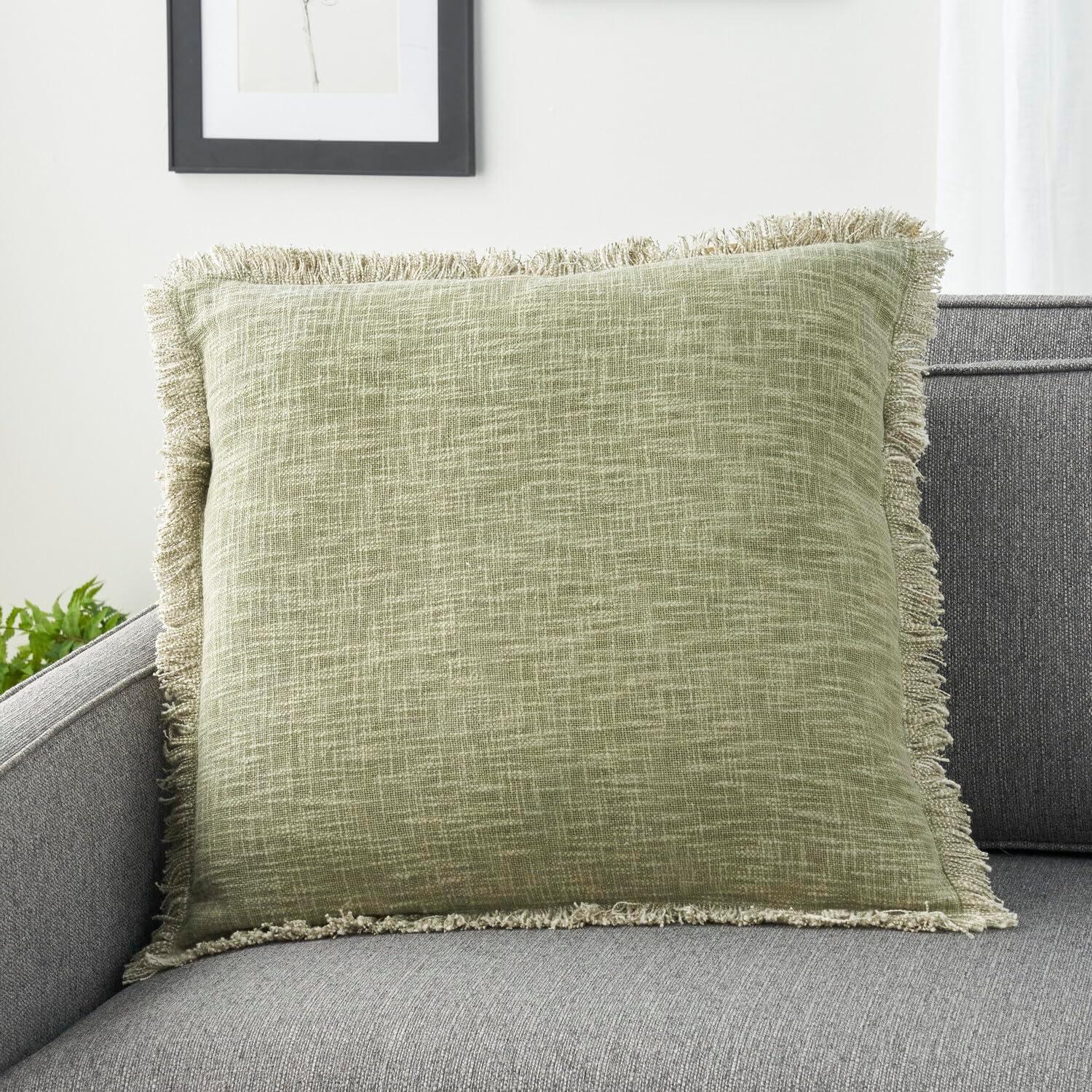 Sage Green Stonewash 22" Square Throw Pillow