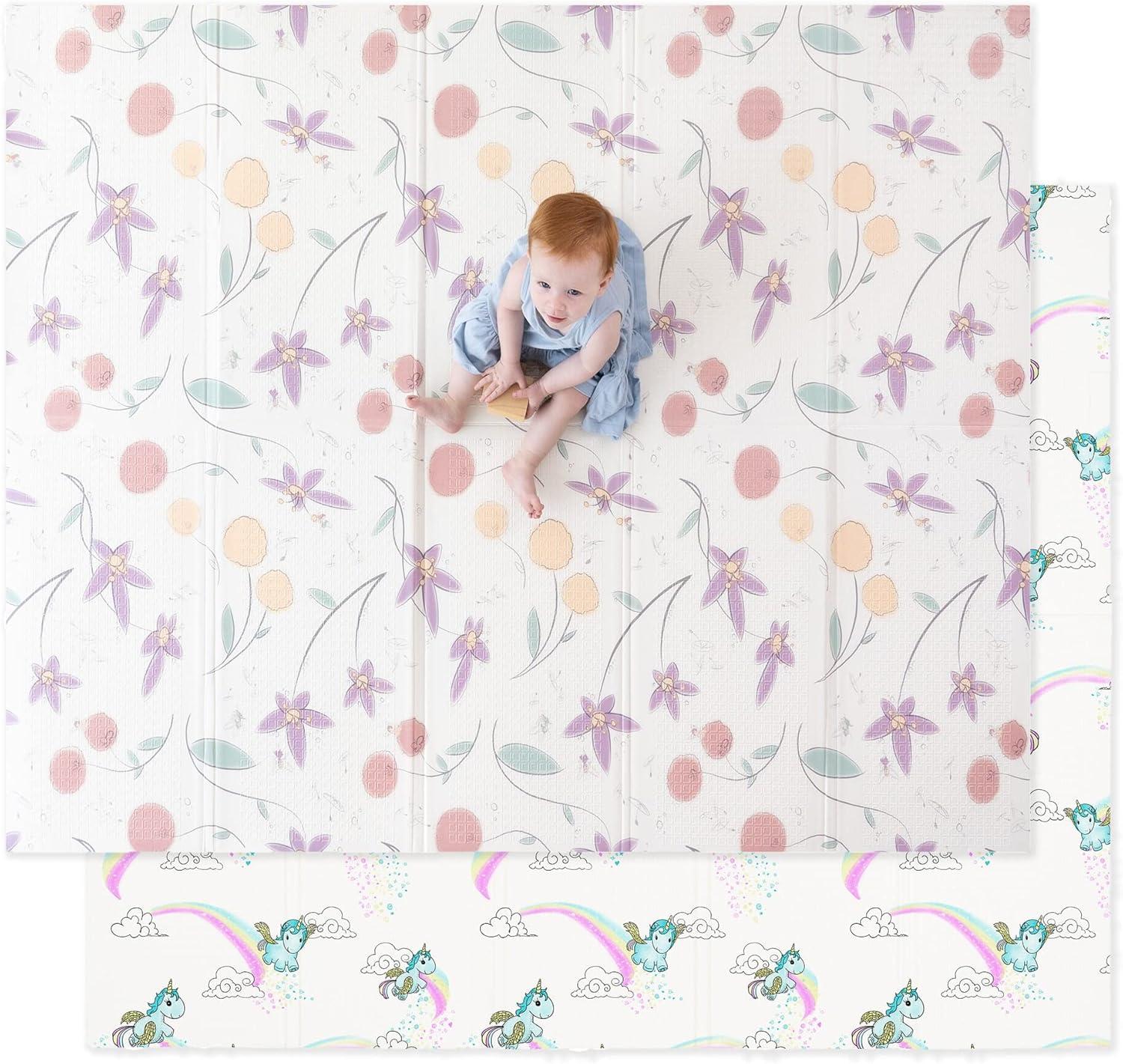 JumpOff Jo - Waterproof Foam Padded Play Mat for Infants, Babies, Toddlers, Play Pens & Tummy Time, Foldable Activity Mat