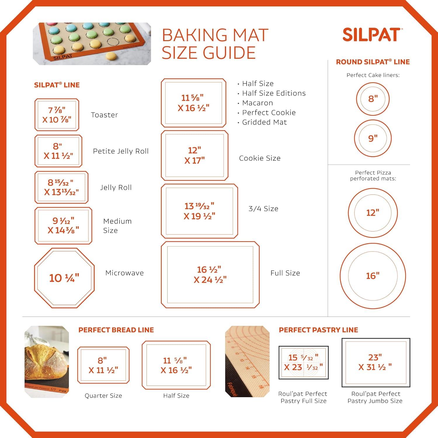 Silpat Perfect Cookie Non-Stick Silicone Baking Mat, 11-5/8" x 16-1/2"