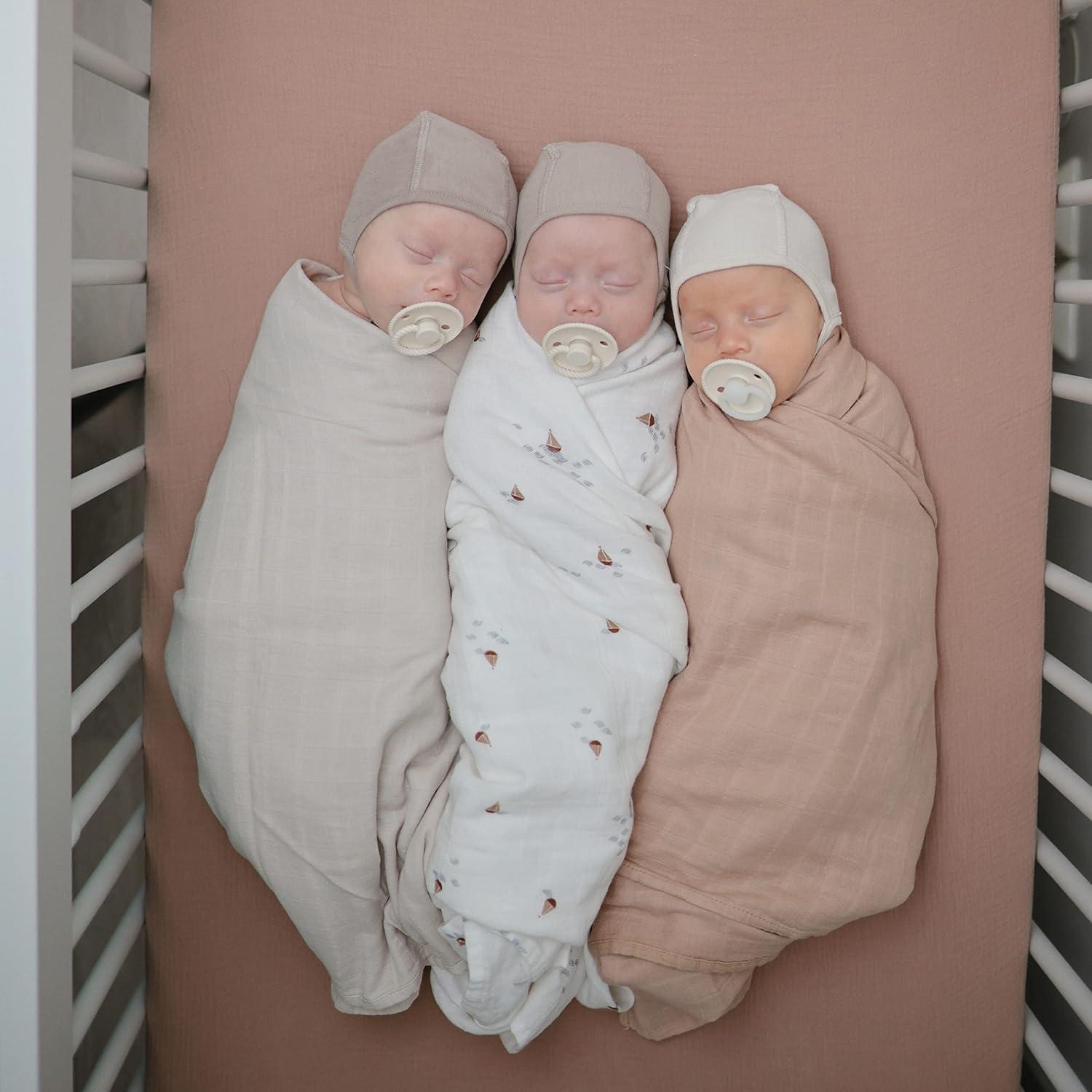 Organic Cotton Muslin Swaddle Blanket Crowns One Size