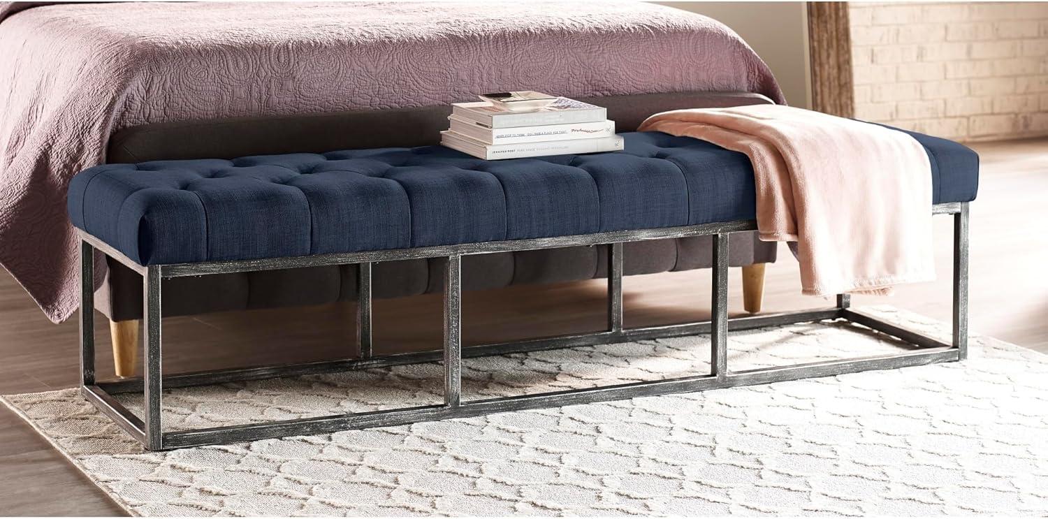 Danes Claire Tufted Bench with Iron Legs, Modern 72.5" Bench for Bedroom or Living Room
