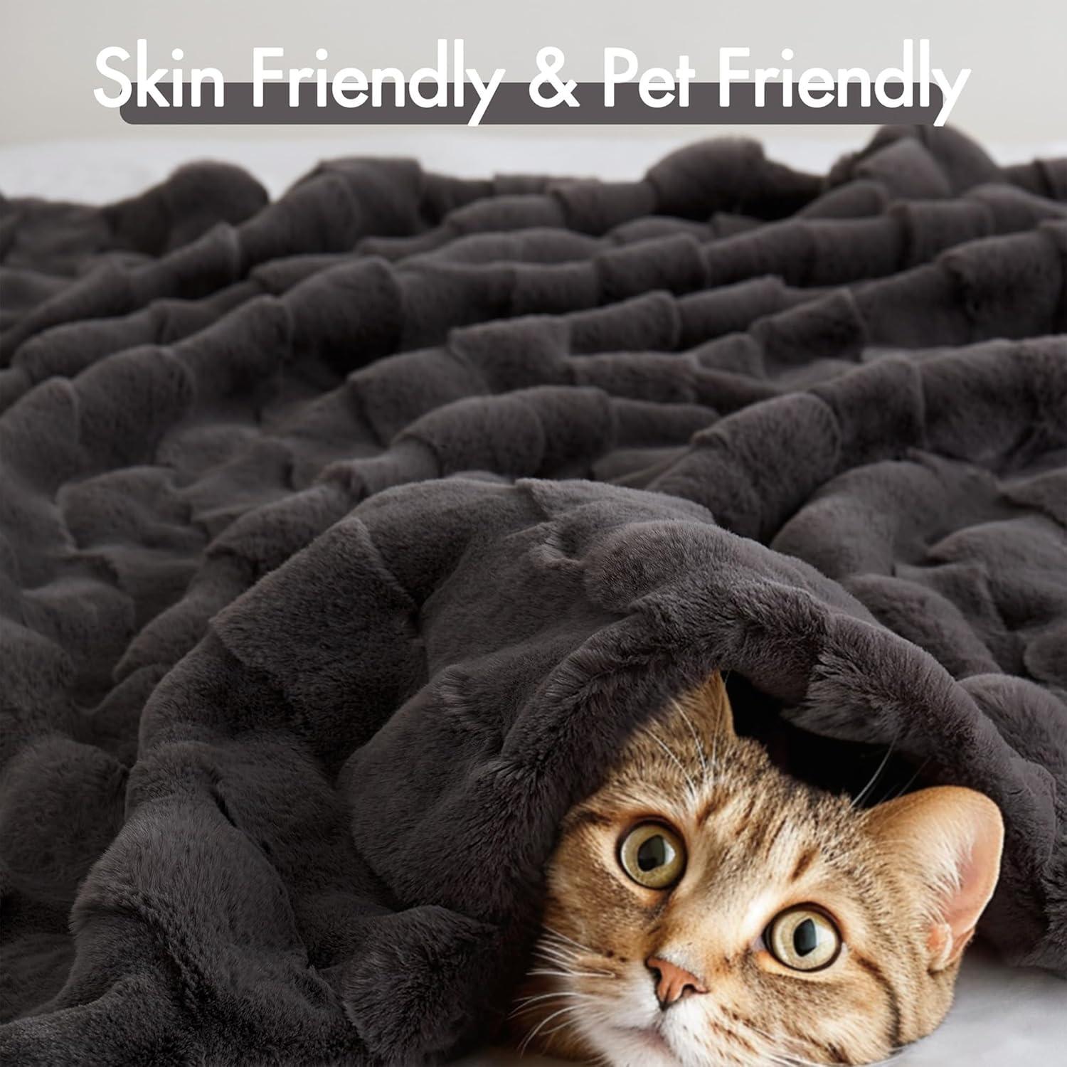 Madison Park Vivienne Faux Fur Throw