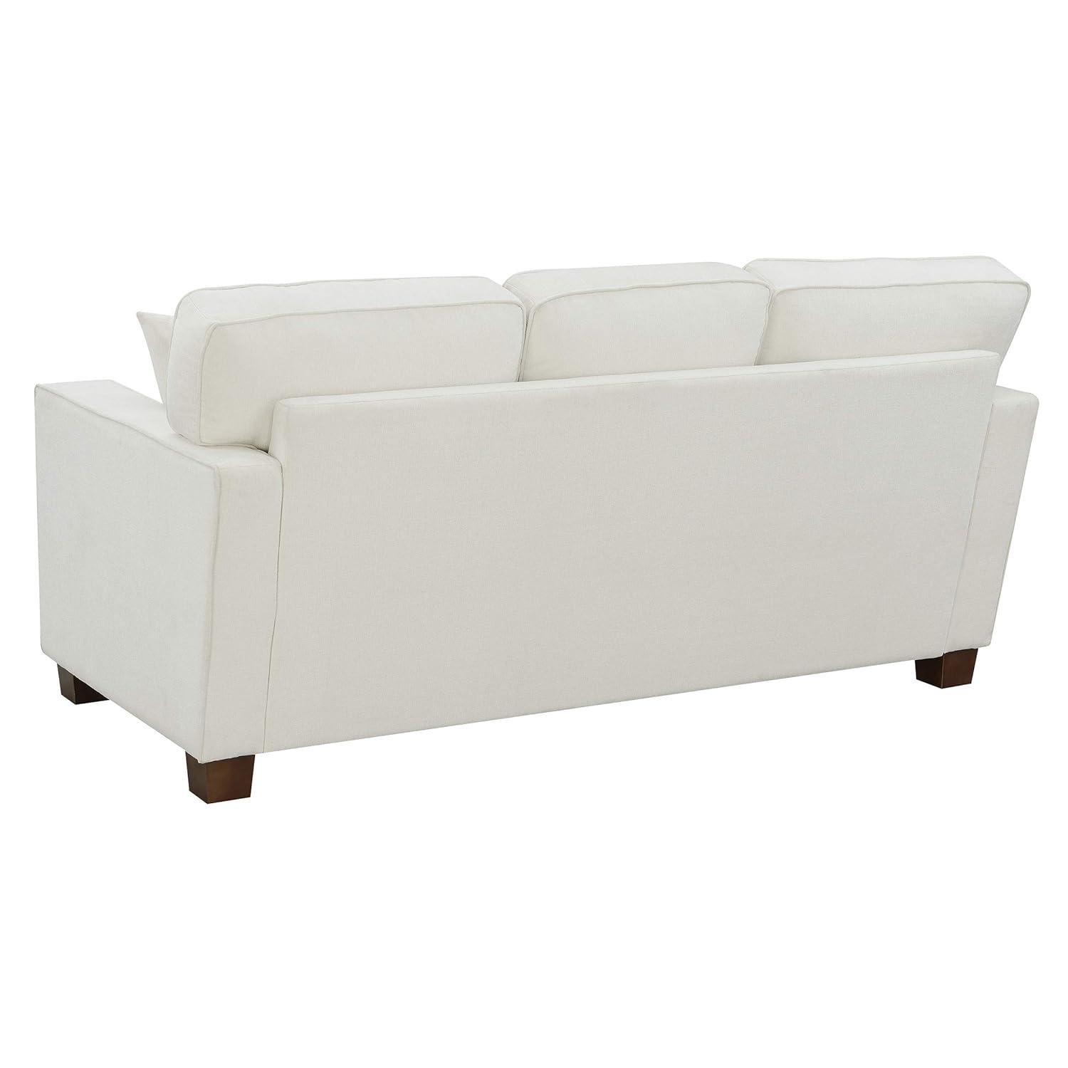 OSP Home Furnishings Russell Sectional with 2 Pillows Off White: Transitional Style, Polyester Upholstery, Wood Frame