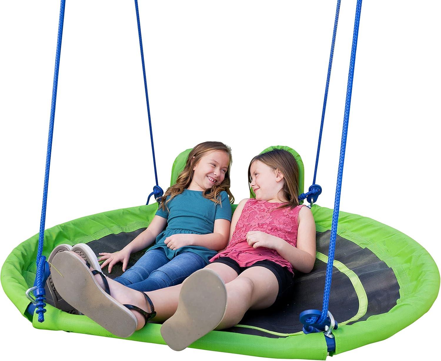 Hanging Extra Large 54" 2 Person Saucer Swing With 2 Headrests