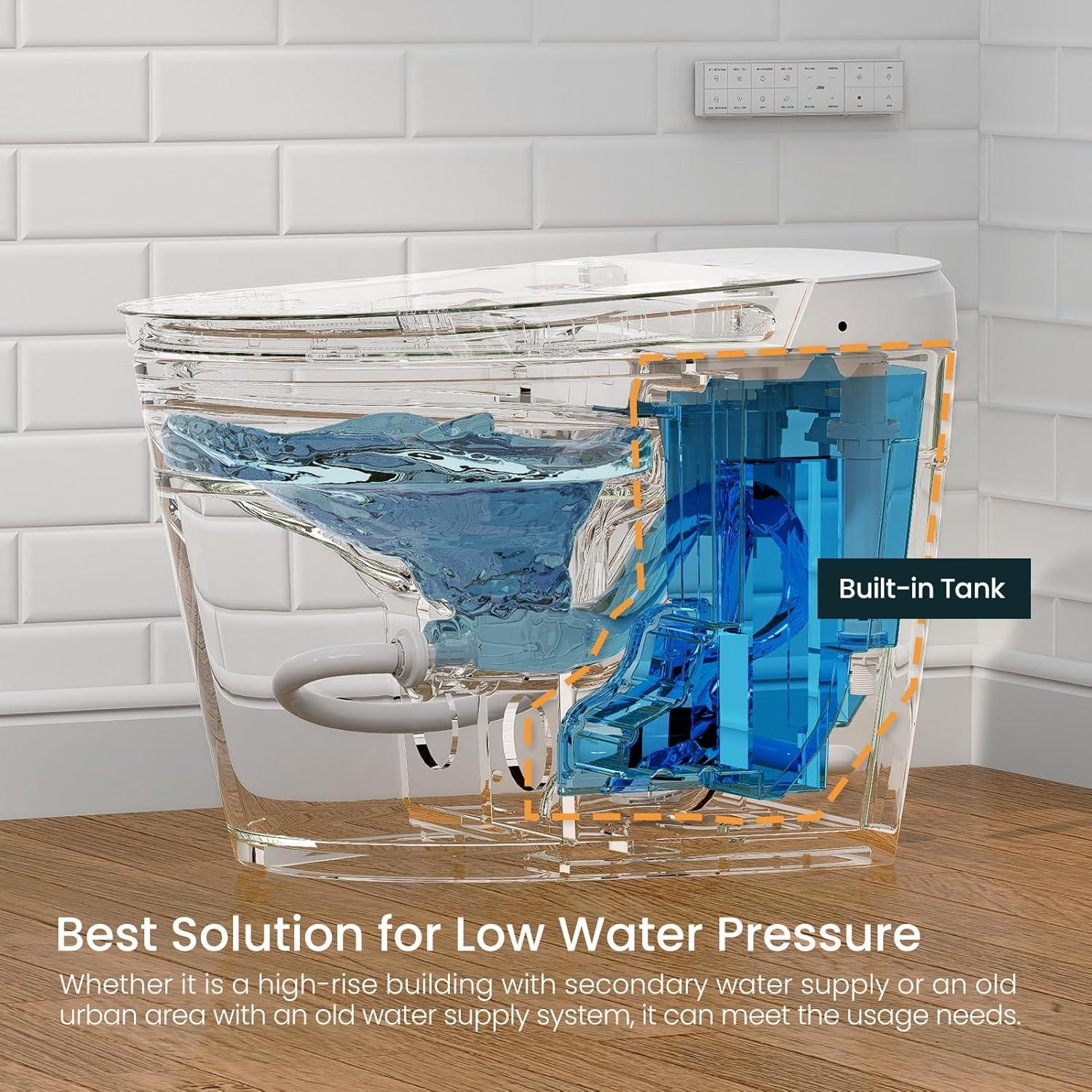 White High Efficiency One-Piece Smart Toilet with Bidet