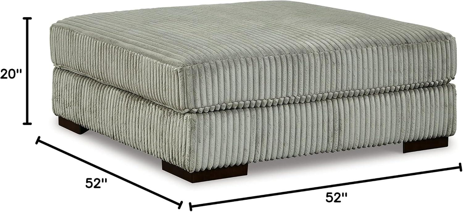 Gray Corduroy Oversized Square Accent Ottoman