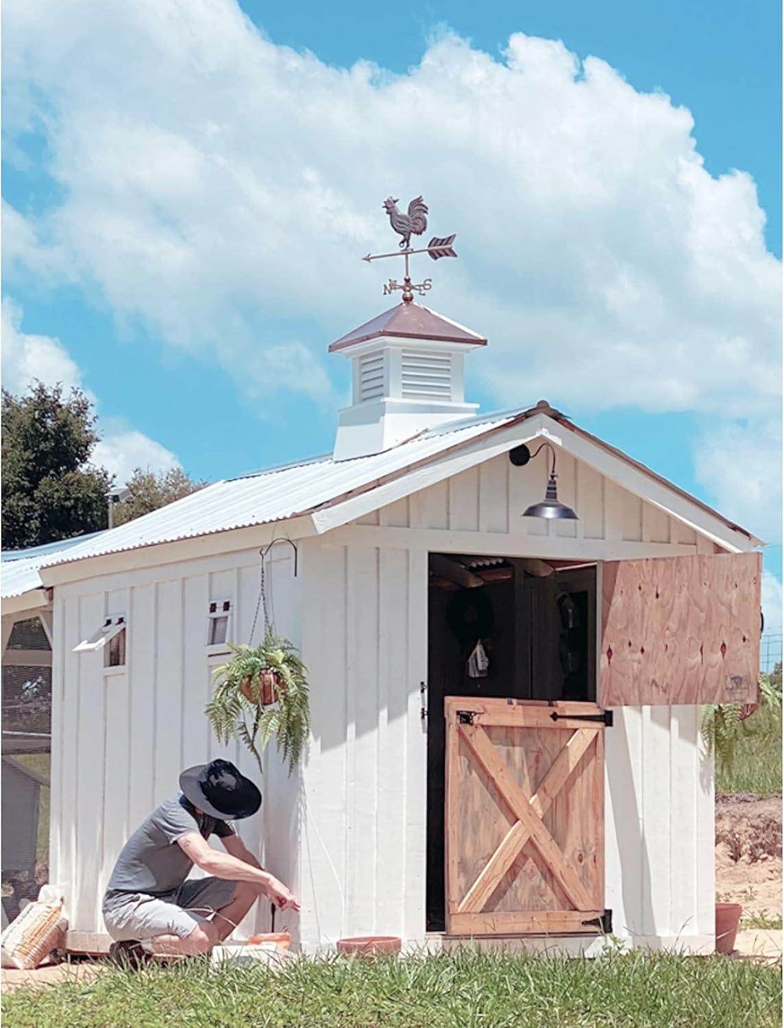 Good Directions Rooster Cottage Weathervane with Roof Mount, Pure Copper