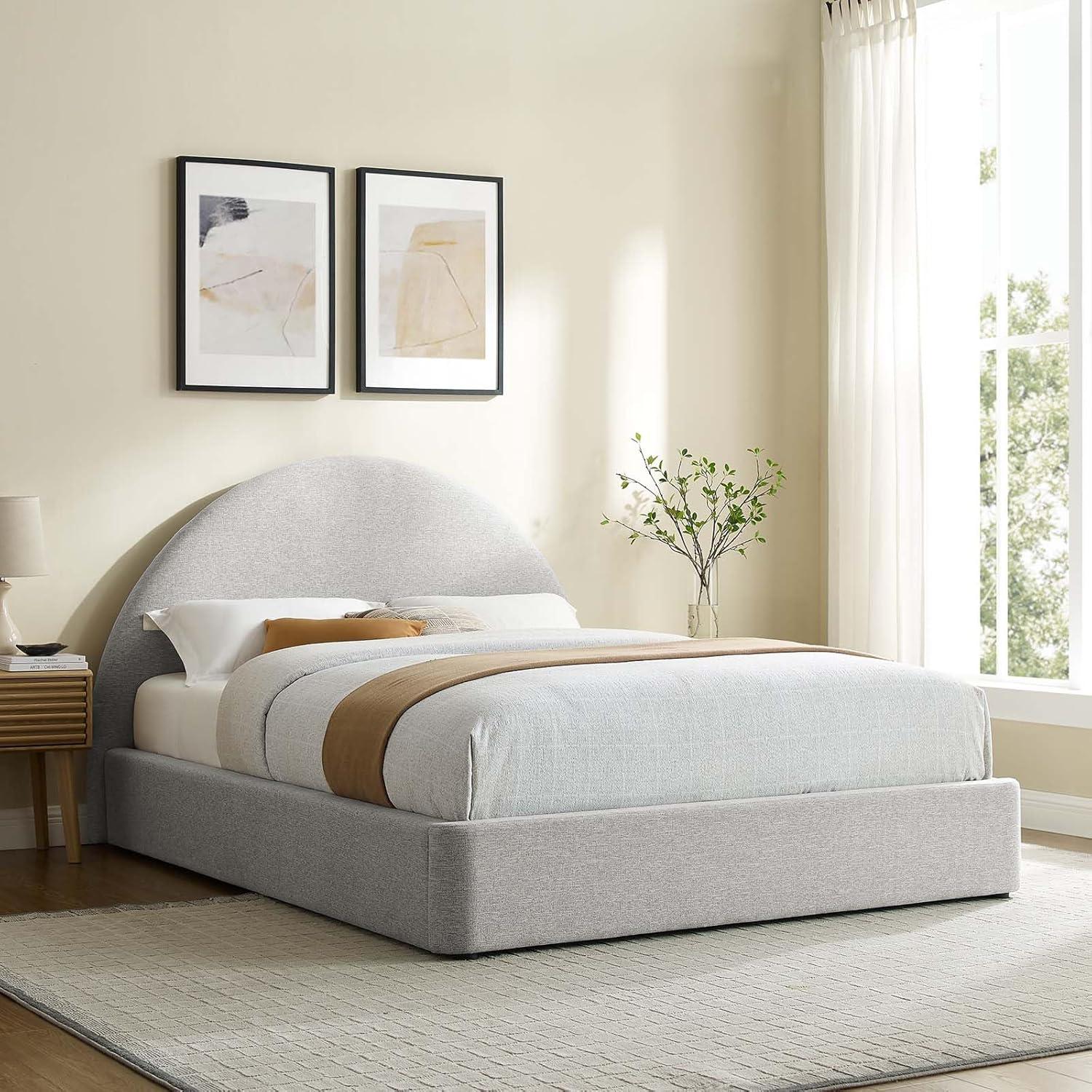 Modway Resort Performance Velvet Arched Round Platform Bed