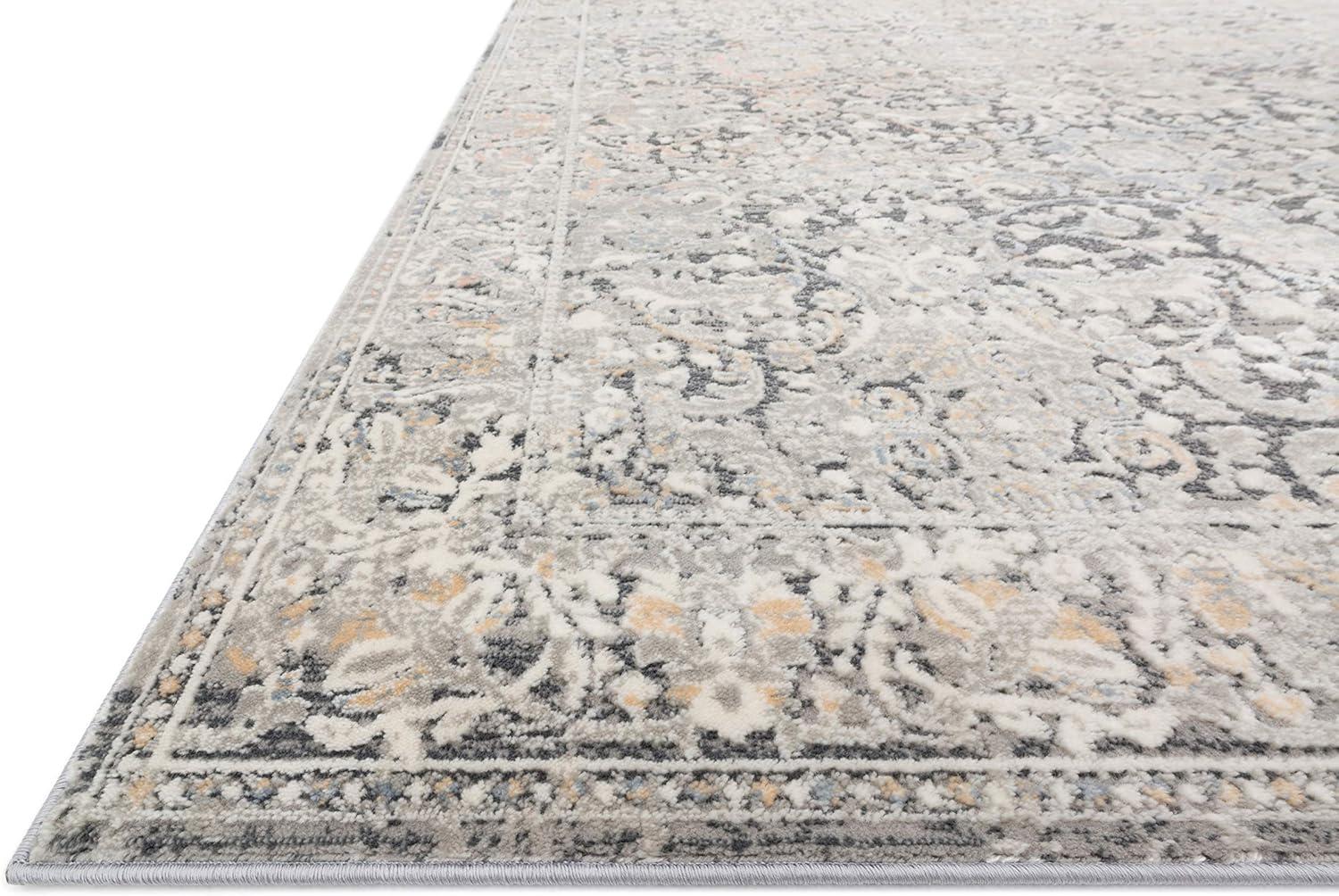 Elegant Gray Oriental 6'x8' Synthetic Area Rug