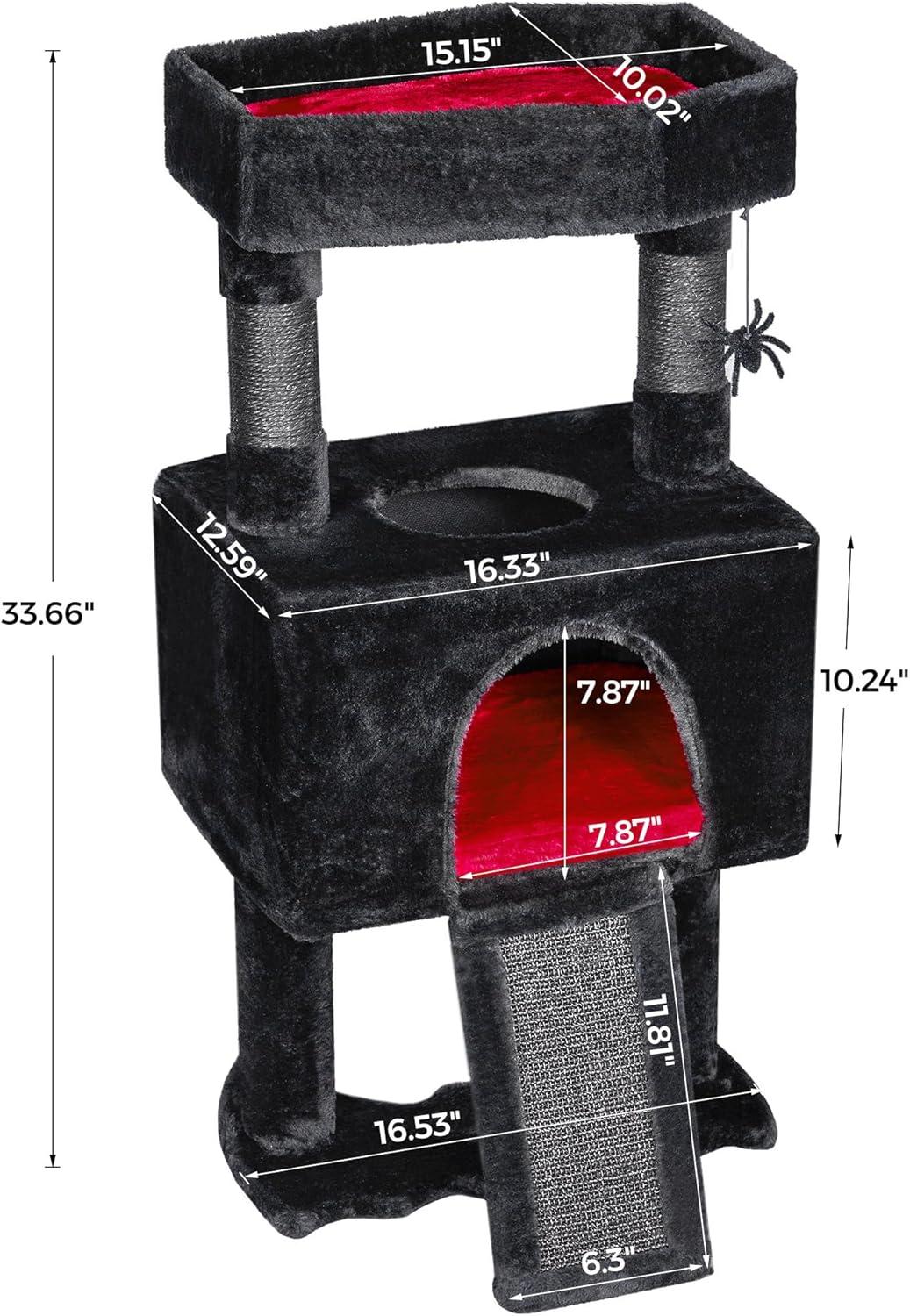 Gothic Cat Tree with Coffin, Gothic Cat Tower with Condo