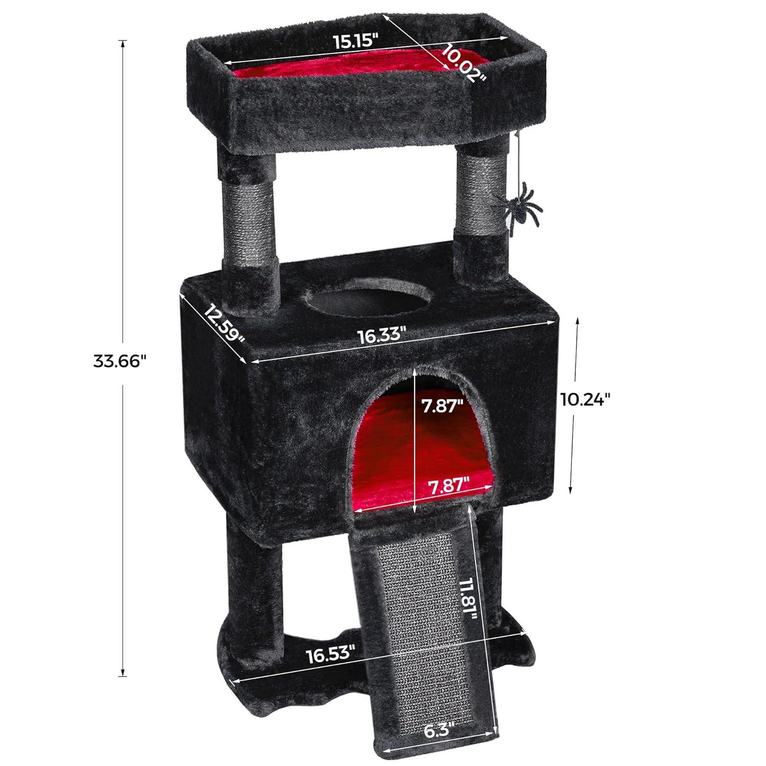 Gothic Cat Tree with Coffin, Gothic Cat Tower with Condo