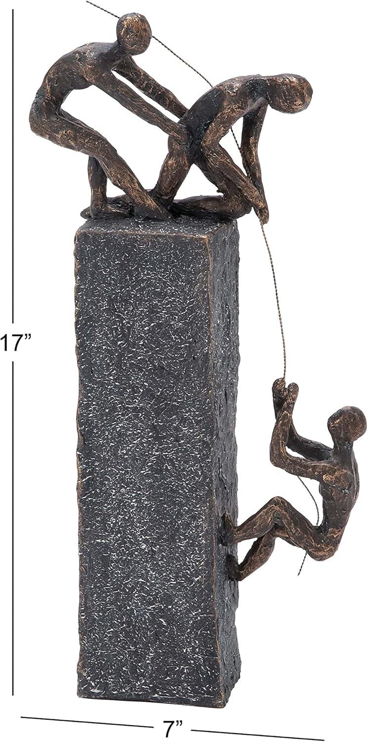 Studio 350 Gray Polystone Climbing People Sculpture