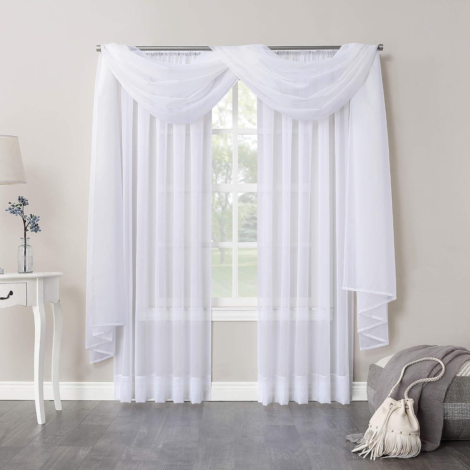 No. 918 Juliette Voile Sheer Rod Pocket Curtain Panel (Single Curtain Panel Only)