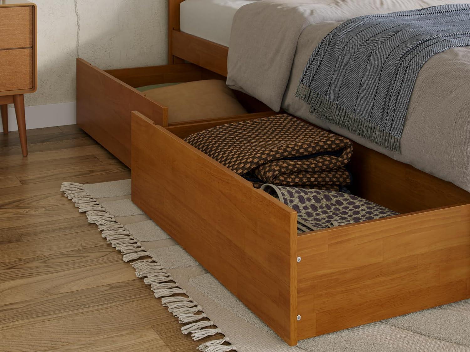 Solid Wood Platform Storage Bed