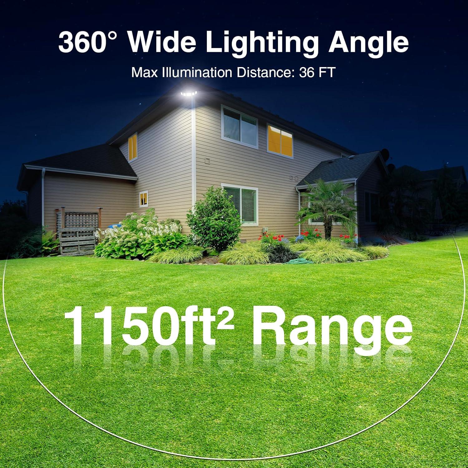70W LED Flood Lights Outdoor Waterproof IP65, 5 Heads Exterior Security Lights, 6500K Super Bright Floodlight Fixture, Outside Light for House, Backyard