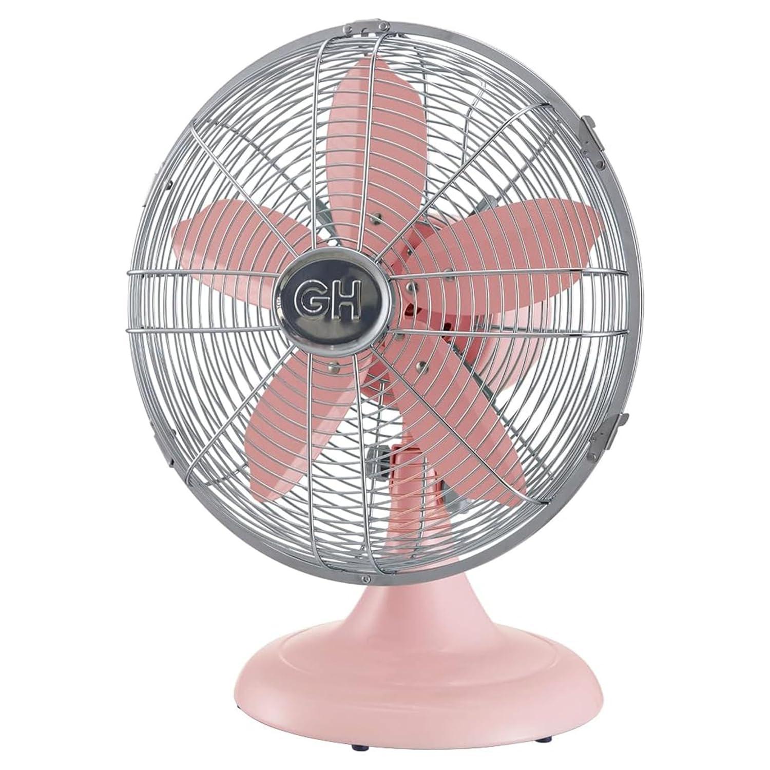 Good Housekeeping Good Housekeeping's All-Metal Retro 3-Speed 12" Oscillating Office Desk Table Fan (Multiple Finishes Available)
