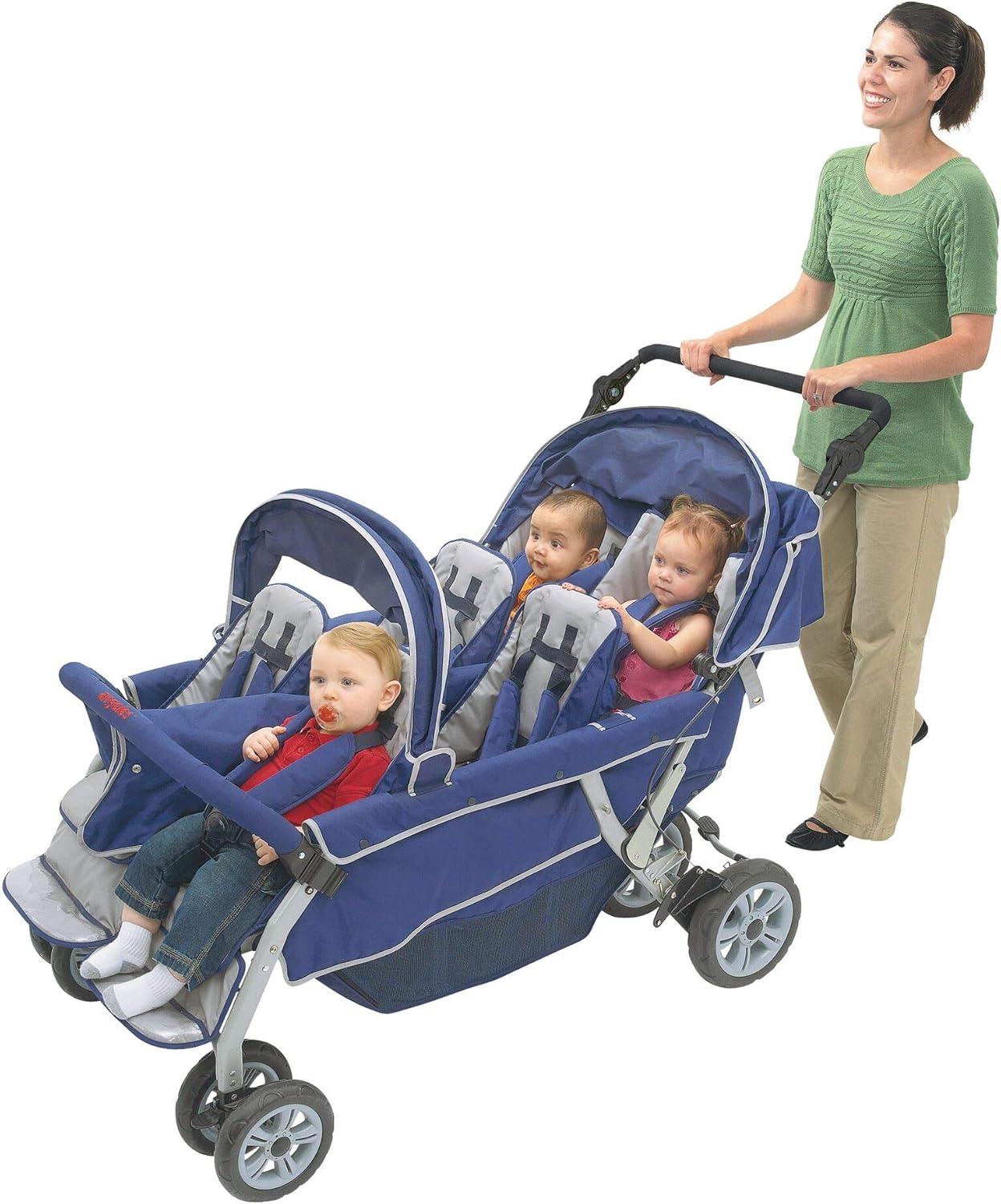 Steel Frame Six-Seat All-Terrain Folding Stroller