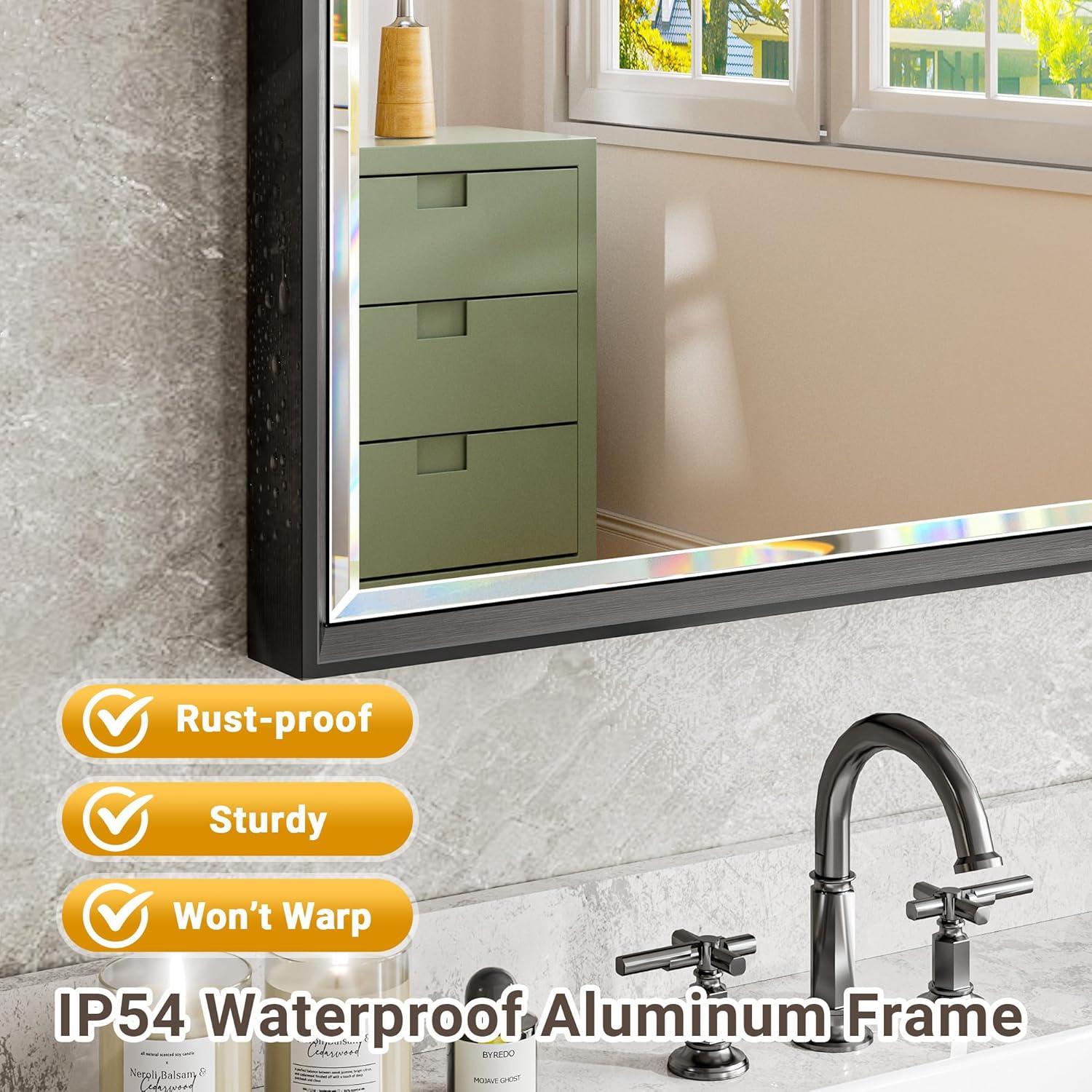 Decorative Wall Mirror Beveled Design, Bathroom Vanity Mirror Accent Mirror Finish