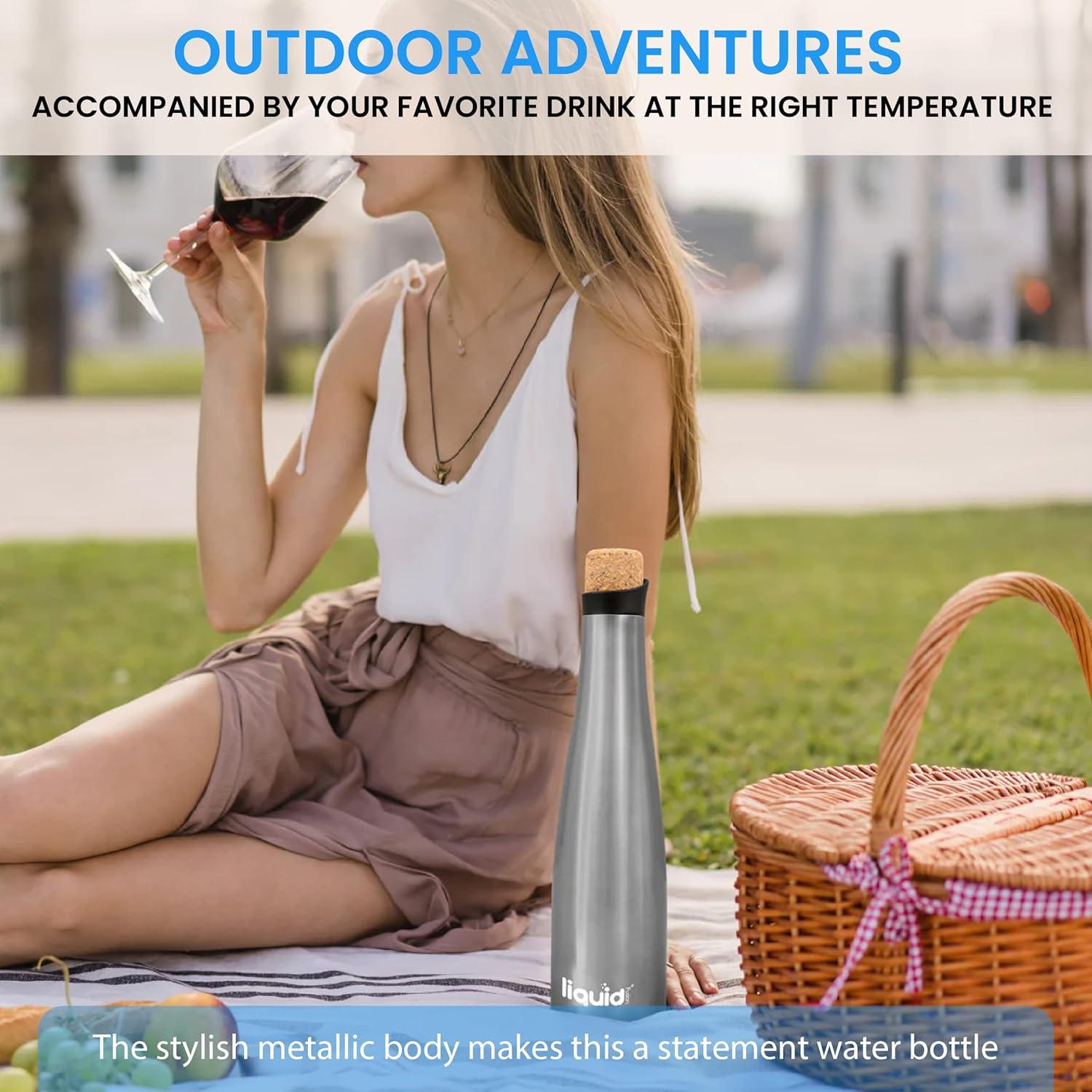 Silver Stainless Steel Insulated Wine and Water Bottle