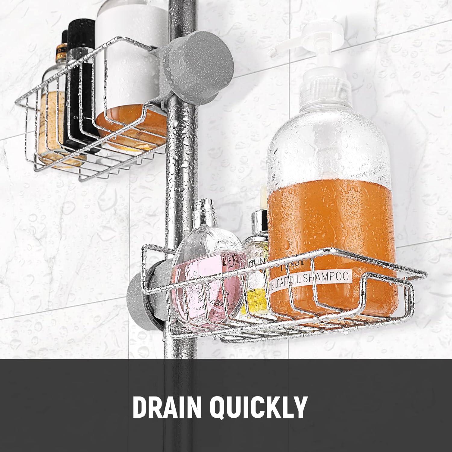 Rebrilliant Janay Tension Pole Stainless Steel Shower Caddy