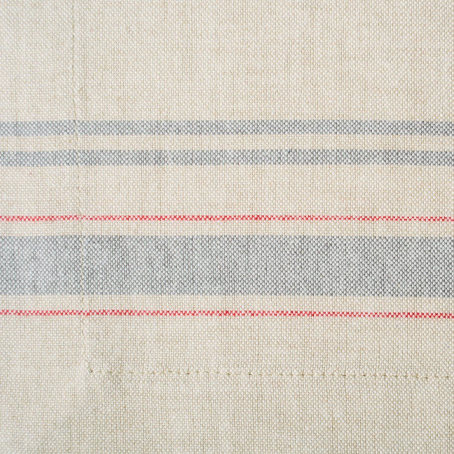 DII French Stripe Placemat Set 6 Piece, Taupe/Gray, 13x19"