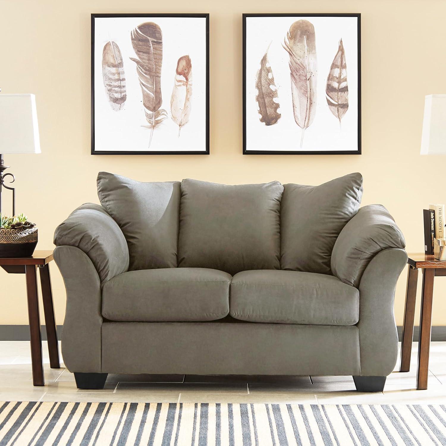 Signature Design by Ashley Darcy Fabric Loveseat in Cobblestone