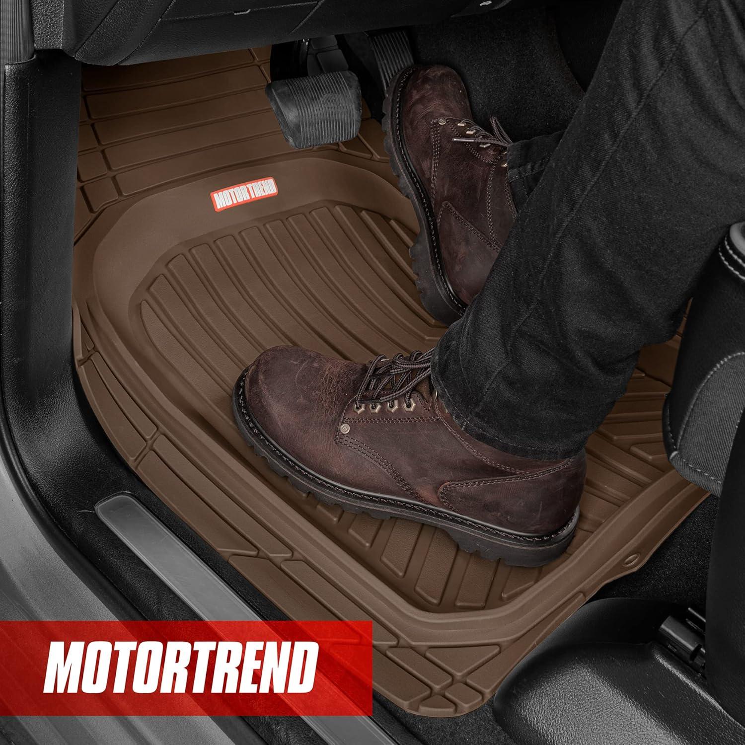 Motor Trend Deep Dish Rubber Floor Mats for Car SUV TRUCK Van, All-Climate All Weather Performance Plus Heavy Duty Liners Odorless