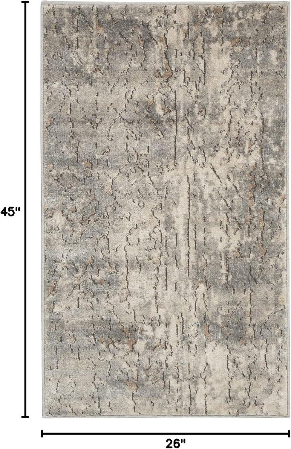 Nourison Concerto Abstract Contemporary Area Rug Beige Grey 2'2" x 3'9"