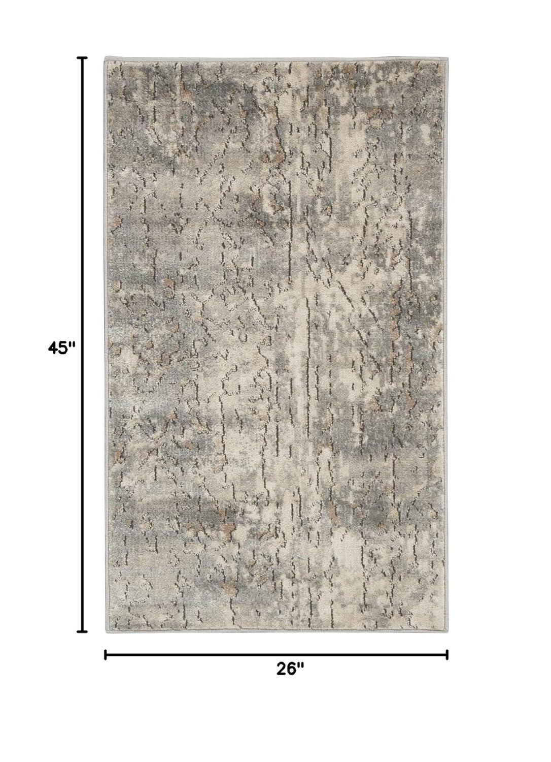 Nourison Concerto Abstract Contemporary Area Rug Beige Grey 2'2" x 3'9"