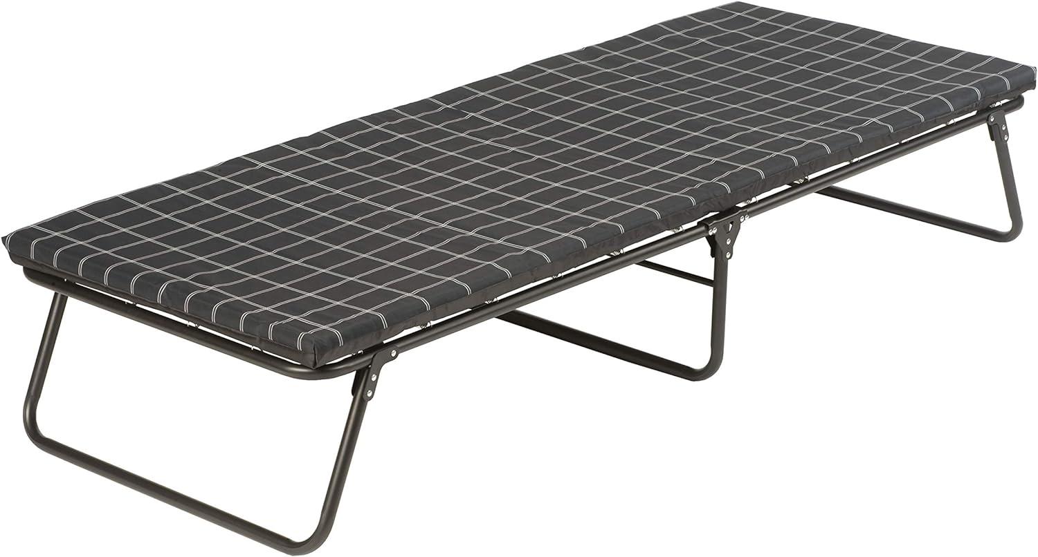 ComfortSmart Deluxe Gray Steel Frame Camping Cot with Mattress Pad