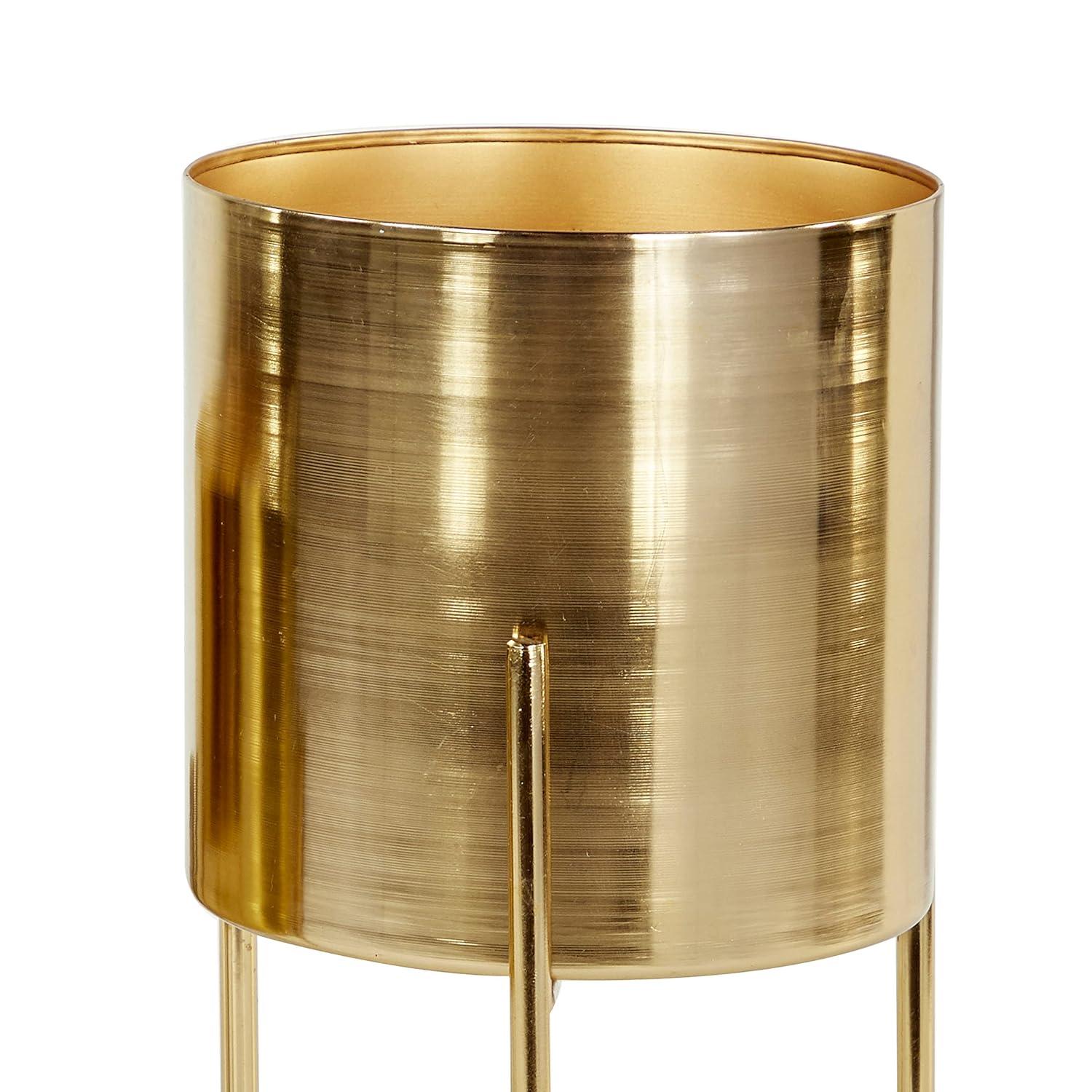 Set of 3 Contemporary Metal Planters in Stands - Olivia & May