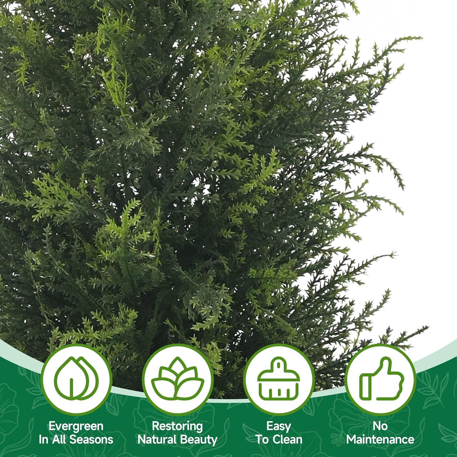 LINBONIO Artificial Cedar Tree 4 ft Artificial Topiary Trees Beautiful Realistic Faux Cedar Pines UV Protection for Longer Life 2Pack