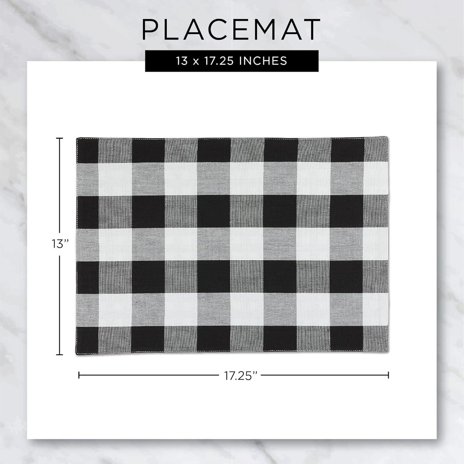 Gray Double Border Vinyl Rectangle Placemats, Set of 6